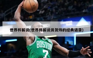 世界杯解说(世界杯解说员贺炜的经典语录)