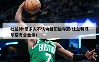 杜兰特:很多人不认为我们能夺冠(杜兰特冠军没有含金量)